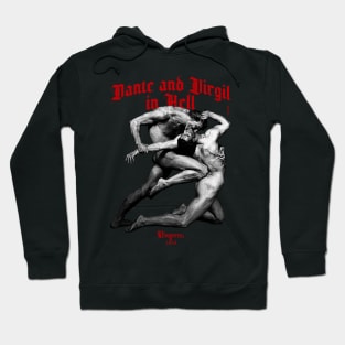 Dante and Virgil in Hell Red & Black Hoodie